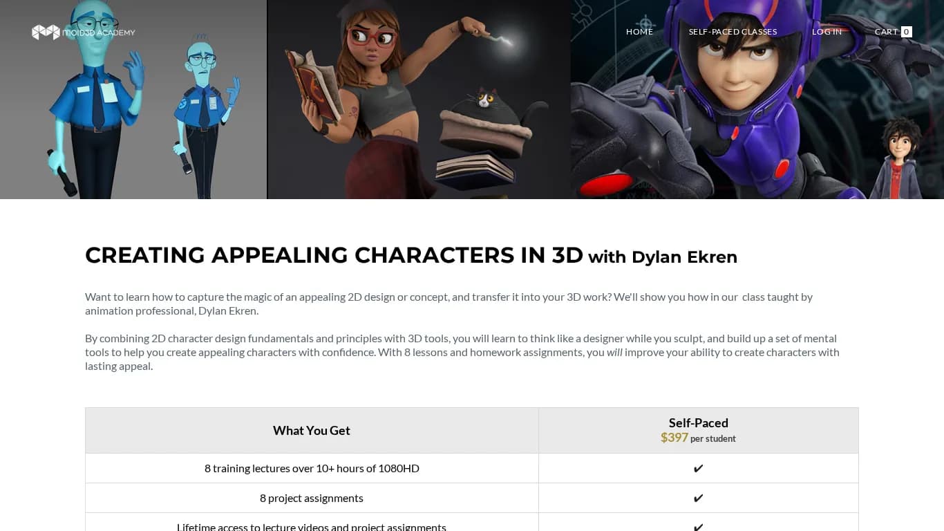 Mold3D Academy – Creating Appealing Characters in 3D with Dylan Ekren